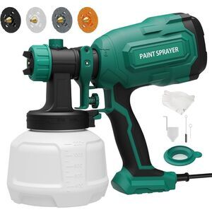 NWT Wibentl Paint Sprayer 700W HVLP Spray Gun with 4 Brass Nozzles & 3 Patterns